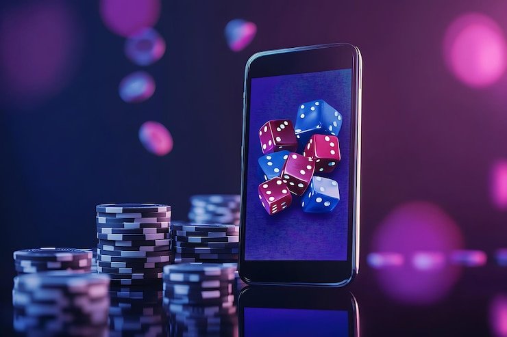 Tim profesional linetogel di ruang operasi dengan monitor yang menampilkan pasar taruhan dan permainan kasino langsung